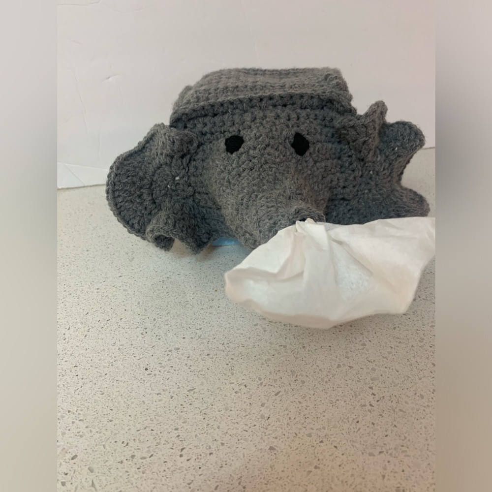 Elephant Tissue Box Cover Cozy New Handmade